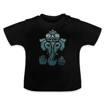 Ganesh, Ganesha, Hindouisme, Yoga, Dieu éléphant - T-shirt bio col rond Bébé - noir - Devant