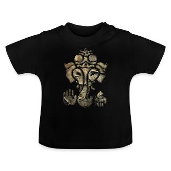 Ganesh, Ganesha, Hindouisme, Yoga, Dieu éléphant - T-shirt bio col rond Bébé - noir - Devant