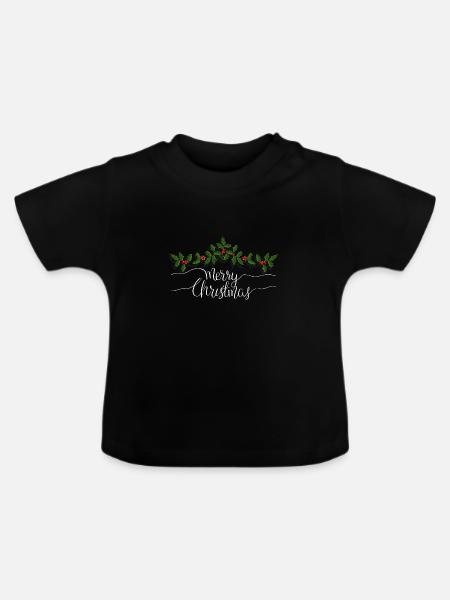 Frohe Weihnachten Weihnachtsgeschenk - Baby Bio-T-Shirt mit Rundhals - Schwarz
