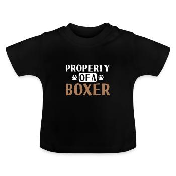 Propriété D’un Boxer - T-shirt bio col rond Bébé - noir - Devant