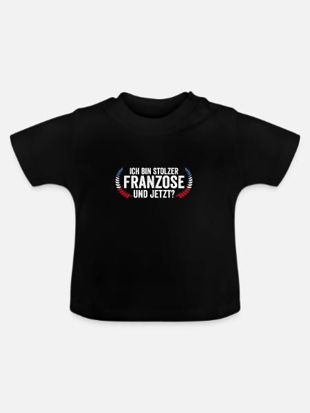 Franzose Französisch Frankreich - Baby Bio-T-Shirt mit Rundhals - Schwarz