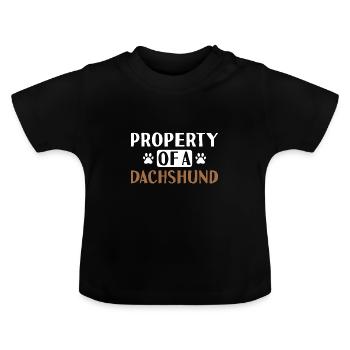 Propriété D’Un Teckel - T-shirt bio col rond Bébé - noir - Devant