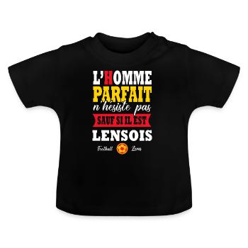 Lens Lensois supporter Football Lens - T-shirt bio col rond Bébé - noir - Devant