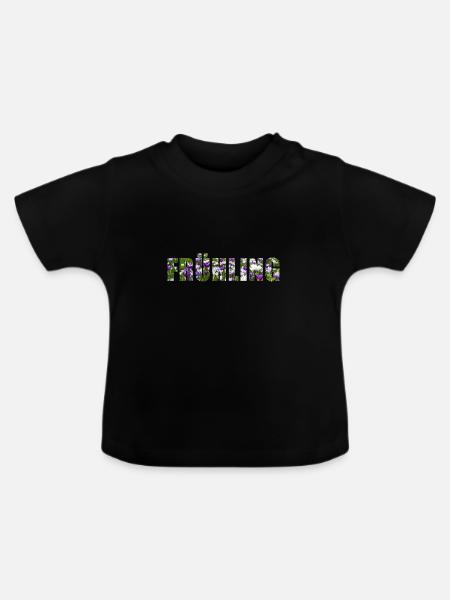 Frühling - Baby Bio-T-Shirt mit Rundhals - Schwarz