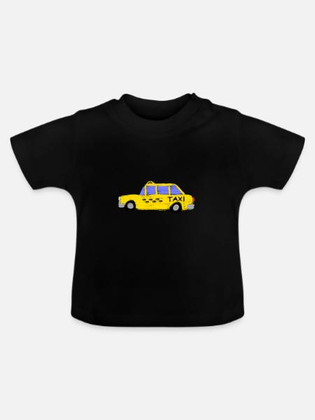 Taxi - Baby Bio-T-Shirt mit Rundhals - Schwarz