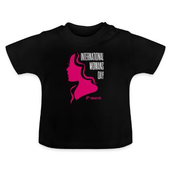 International Women's Day 8 March Holiday - Baby Organic T-Shirt with Round Neck - black - Front
