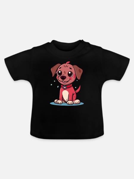 Niedliches Hundedesign für Hundebesitzer - Baby Bio-T-Shirt mit Rundhals - Schwarz