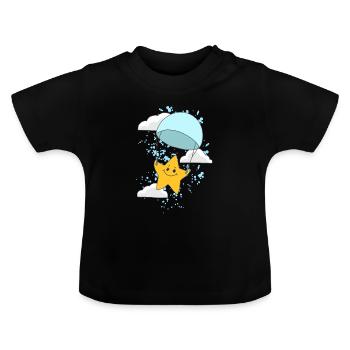 Niedlicher Stern - Baby Bio-T-Shirt mit Rundhals - Schwarz - Vorne