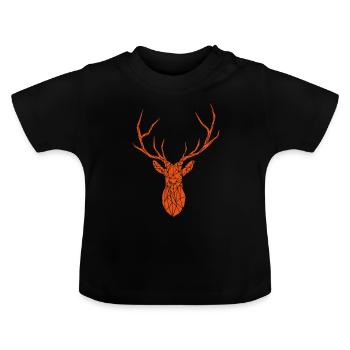 Polygon Hirsch - Baby Bio-T-Shirt mit Rundhals - Schwarz - Vorne