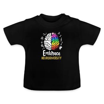 Embrace Neurodiversity - Baby Organic T-Shirt with Round Neck - black - Front