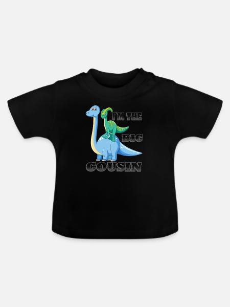Ich bin das große Cousin-Geschenk - Baby Bio-T-Shirt mit Rundhals - Schwarz