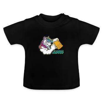 Licorne Ça dégénère quand même - T-shirt bio col rond Bébé - noir - Devant