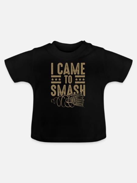Badminton smash - Baby Bio-T-Shirt mit Rundhals - Schwarz