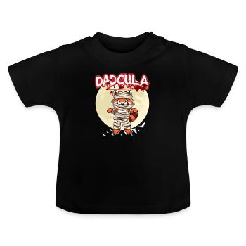 Dadcula Dracula Vampire Dad Funny Halloween Party - Baby Bio-T-Shirt mit Rundhals - Schwarz - Vorne