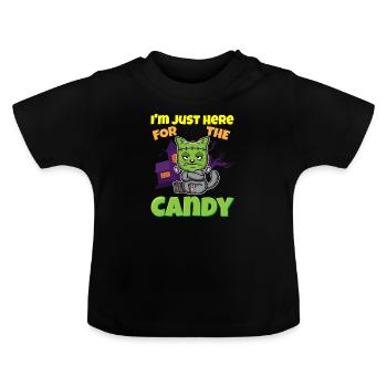I'm Just Here For The Candy Scary Halloween Beast - Baby Bio-T-Shirt mit Rundhals - Schwarz - Vorne