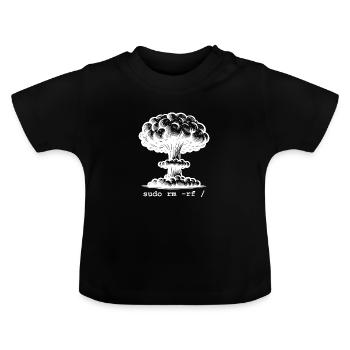 Linux Funny Linux Command Sudo RM RF pour Homme - T-shirt bio col rond Bébé - noir - Devant