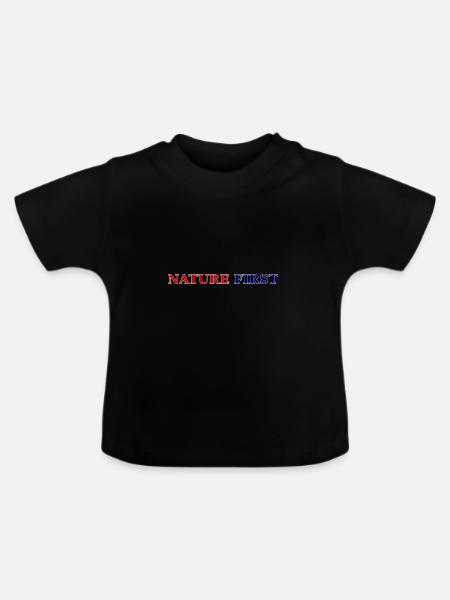Nature First - Baby Bio-T-Shirt mit Rundhals - Schwarz