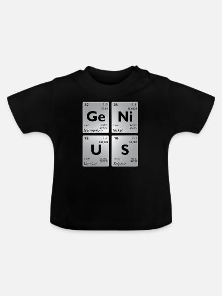 GENIUS Periodensystem grey shadow - Baby Bio-T-Shirt mit Rundhals - Schwarz