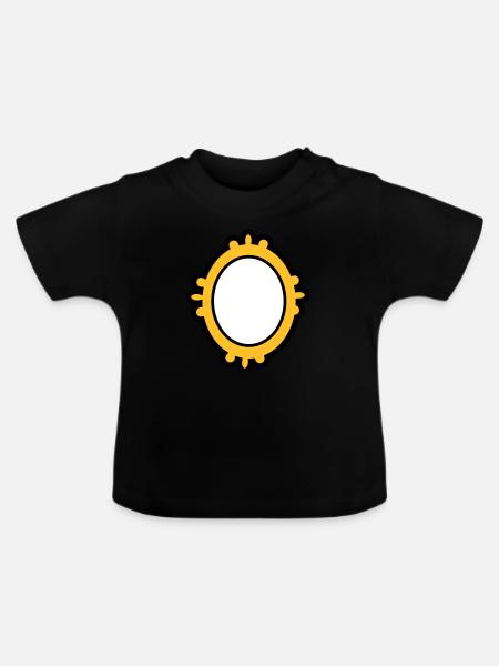 mirror - Baby Organic T-Shirt with Round Neck - black