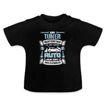 Tuner car pour récupérer le temps - T-shirt bio col rond Bébé - noir - Devant