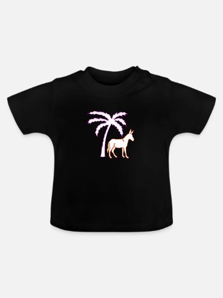 Esel - Baby Bio-T-Shirt mit Rundhals - Schwarz