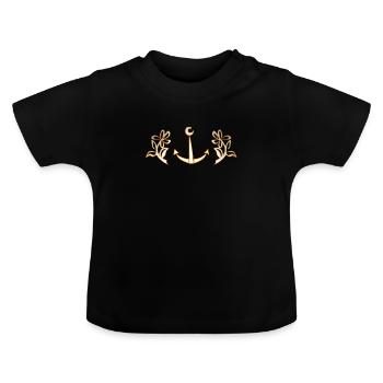 sailing - Baby Organic T-Shirt with Round Neck - black - Front