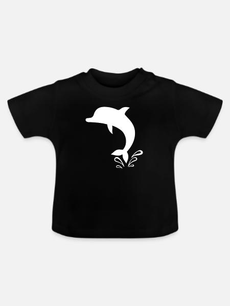 Dolphin Delfine - Baby Bio-T-Shirt mit Rundhals - Schwarz