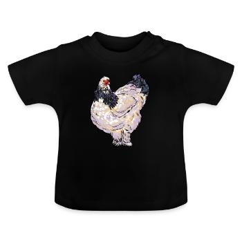 Brahma poules poules ferme agriculteur poulet coq - T-shirt bio col rond Bébé - noir - Devant