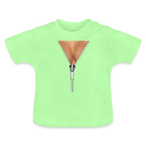 Escote con cremallera - Camiseta orgánica para bebé con cuello redondo