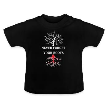 Turkish Roots türkische Wurzeln - Baby Bio-T-Shirt mit Rundhals - Schwarz - Vorne