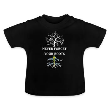 Swedish Roots schwedische Wurzeln - Baby Bio-T-Shirt mit Rundhals - Schwarz - Vorne