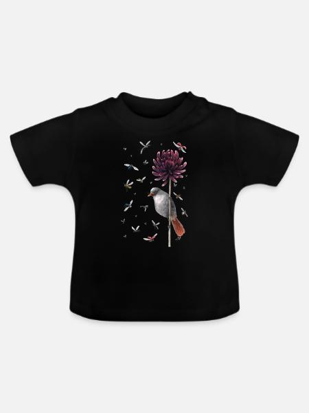 Vogel & Fliege - Baby Bio-T-Shirt mit Rundhals - Schwarz