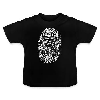 Fingerabdruck Skater Sk8 - Baby Bio-T-Shirt mit Rundhals - Schwarz - Vorne