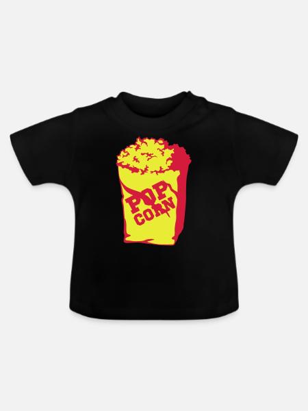 Popcorn - Baby Bio-T-Shirt mit Rundhals - Schwarz