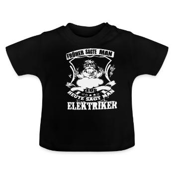 Electrician - Baby Organic T-Shirt with Round Neck - black - Front