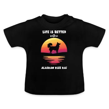 Alaskan Klee Kai - Baby Bio-T-Shirt mit Rundhals - Schwarz - Vorne