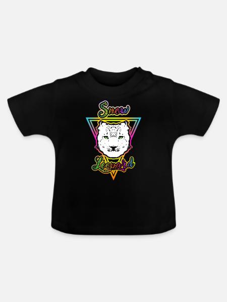 Schneeleopard - Baby Bio-T-Shirt mit Rundhals - Schwarz