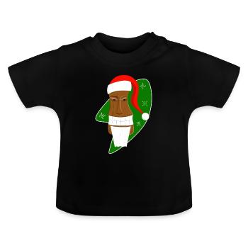 Tiki Santa - Baby Bio-T-Shirt mit Rundhals - Schwarz - Vorne