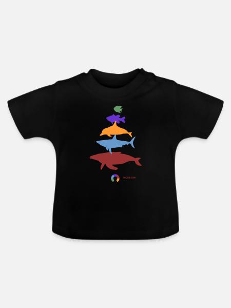 Pyramide ANIMALs Ozean - Baby Bio-T-Shirt mit Rundhals - Schwarz