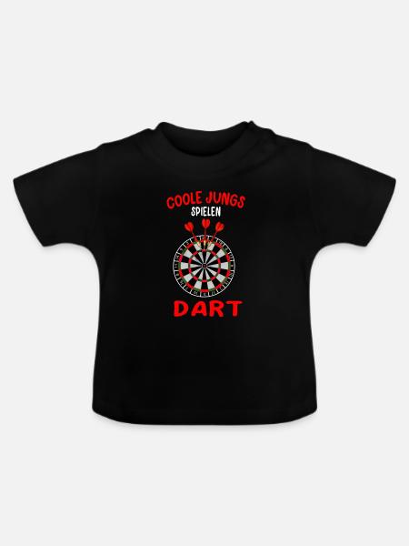 Coole Jungs spielen Dart Darts Dartspieler 180 - Baby Bio-T-Shirt mit Rundhals - Schwarz