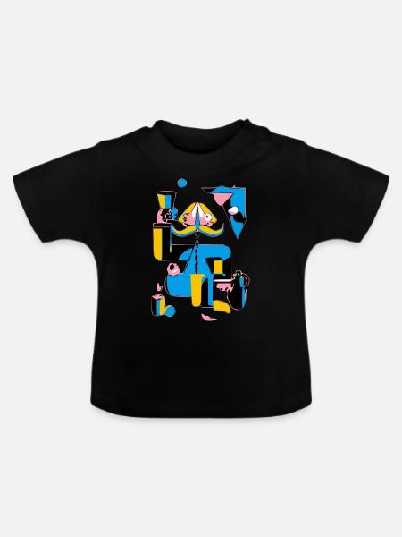 Charakter ireal - Baby Bio-T-Shirt mit Rundhals - Schwarz