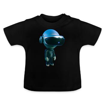 VR Alien - Baby Organic T-Shirt with Round Neck - black - Front