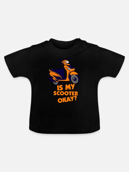 E-Scooter Roller Scooter - Baby Bio-T-Shirt mit Rundhals - Schwarz