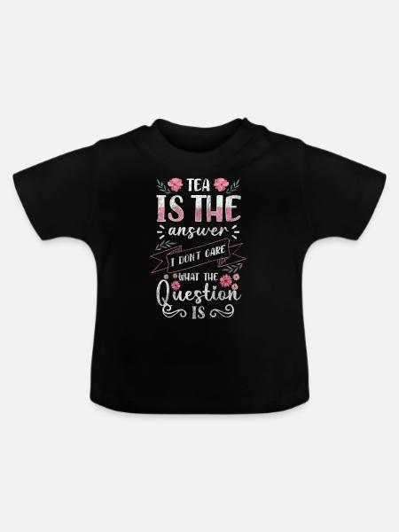 Teetrinker Auszeit Warm Teezeit - Baby Bio-T-Shirt mit Rundhals - Schwarz