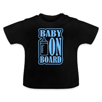 Bébé à bord - T-shirt bio col rond Bébé - noir - Devant
