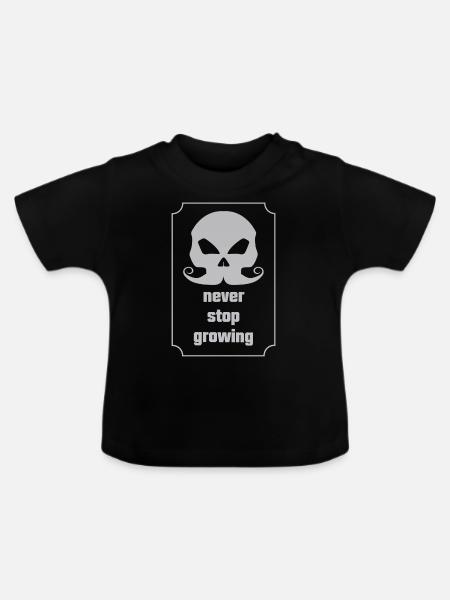 Bart, Spruch für Bartträgern, Schnurrbart - Baby Bio-T-Shirt mit Rundhals - Schwarz