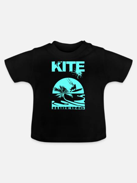 Kitesurfing - Baby Bio-T-Shirt mit Rundhals - Schwarz