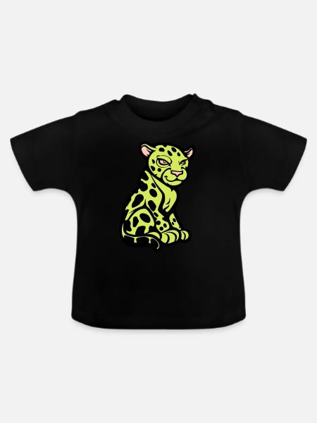 gepard tier comic - Baby Bio-T-Shirt mit Rundhals - Schwarz