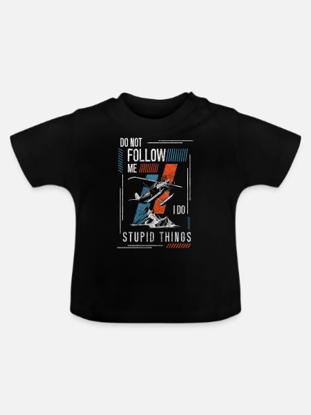 Skydive Luft Pilot - Baby Bio-T-Shirt mit Rundhals - Schwarz