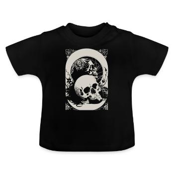 Skulls - Baby Bio-T-Shirt mit Rundhals - Schwarz - Vorne
